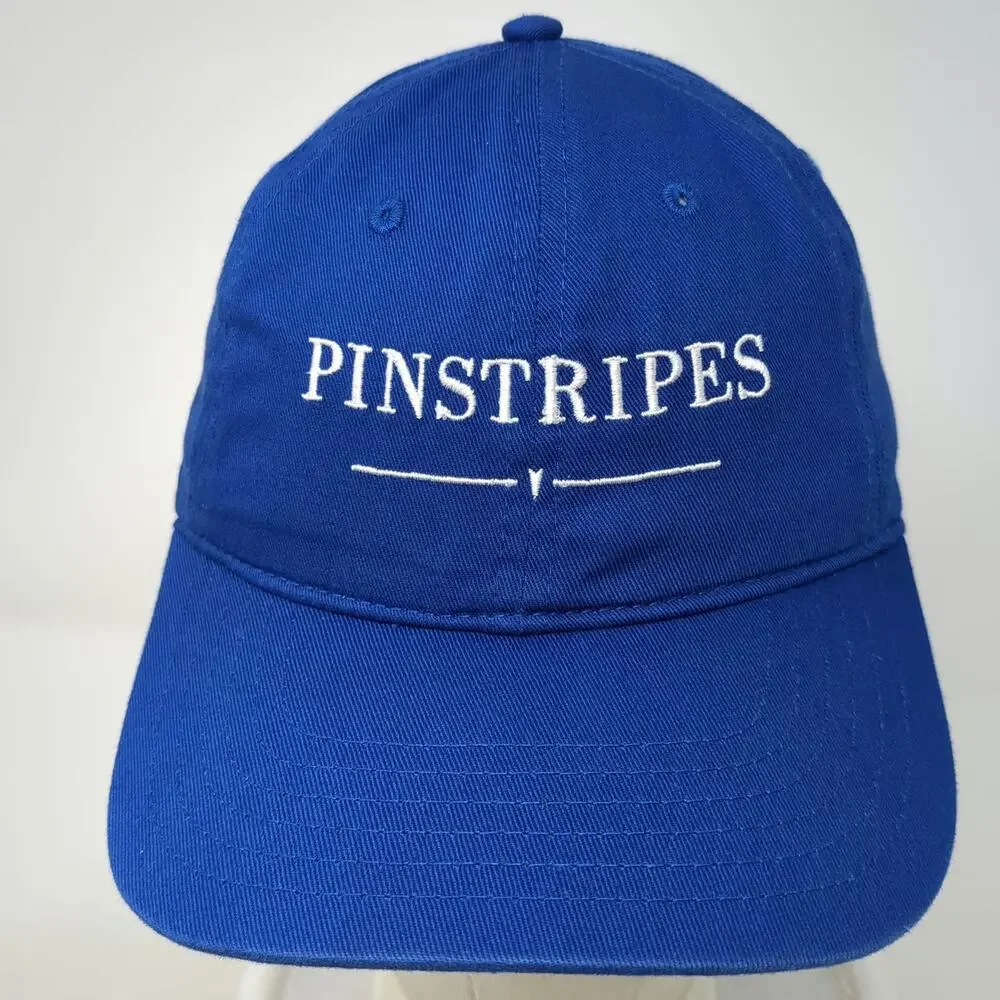 Fahrenheit Baseball Cap Blue One Size Embroidered Pinstripes Bowling Hat